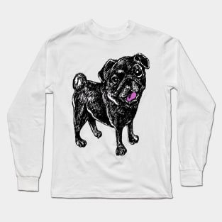 Black Pug Dog of Halloween Long Sleeve T-Shirt